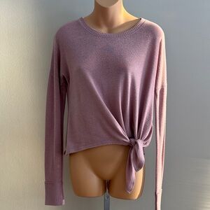 Abercrombie &Fitch Knot-Front Long Sleeve Top - Dusty Mauve Size XS